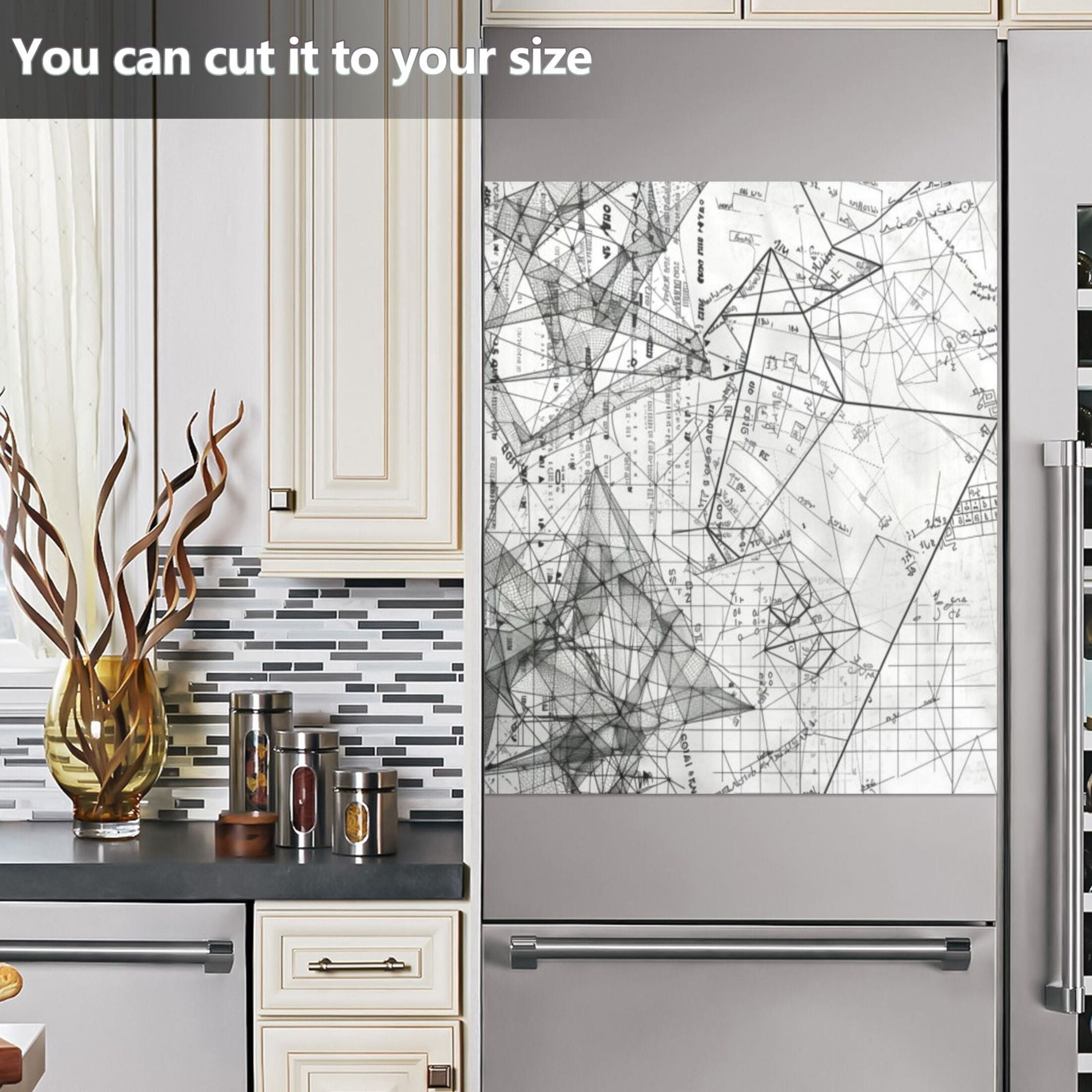 Dishwasher Magnetic Sticker 23x26 Inch Refrigerator Magnetic Sticker Washing Machine Magnetic Sticker Kitchen Panel Magnetic Sticker Home Decor Black Line Calculation Problem
