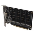 thumbnail image 1 of 4 Port NVME to PCIe Host Controller Expansion Card, M.2 NVME to PCIe X16 Adapter, Support 2230 2242 2260 2280, 4×32Gbps, 1 of 7