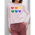 thumbnail image 2 of Colorful Hearts Pride Design Tee Long Sleeve Women's, 2 of 4