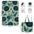 thumbnail image 2 of Teal Floral Pattern Vintage Textile Design Picnic Blanket Waterproof Outdoor Beach Blanket Hand-held Pad Suitable for Travel, Camping, Beach, Family Gatherings, 2 of 8