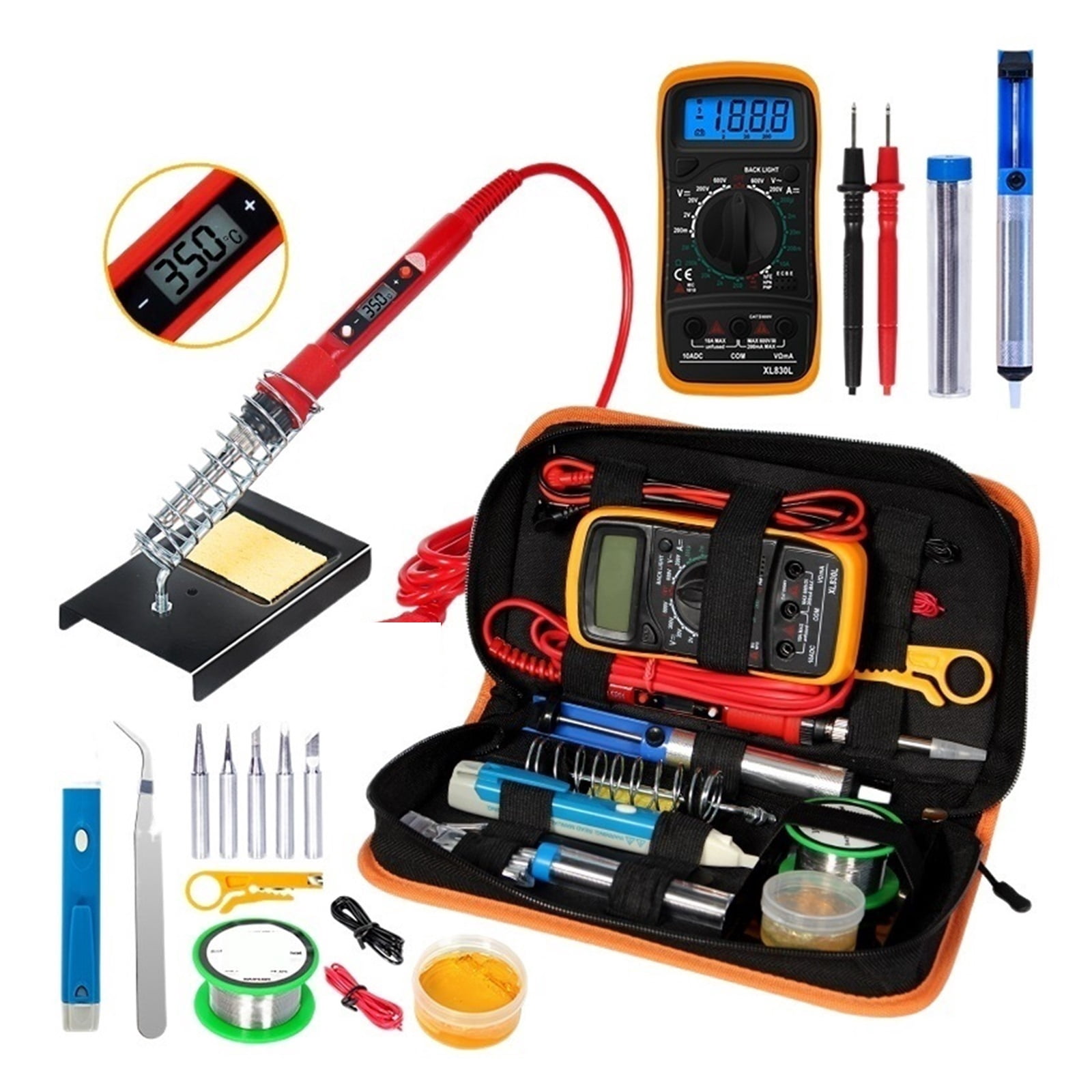Temperature Electric Soldering Iron Kit,Soldering Iron Kit,Multimeter Welding Tool Kit ,Accurate Temperature Control