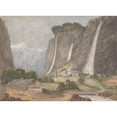 thumbnail image 2 of Isaac Weld 18x14 Gold Ornate Wood Frame and Double Matted Museum Art Print Titled - Staubbach, Lauterbrunnen (Switzerland) (1818), 2 of 4