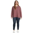 thumbnail image 2 of Terra & Sky Women's Plus High-Low French Terrycloth Sweatshirt, 2 of 5