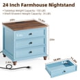 thumbnail image 2 of Joaxswe Nightstand with Charging Station & Drawers, Bedside Table for Bedroom, Spacious Storage Cabinet for Living Room,Closet - Light Blue, 2 of 6