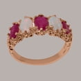 thumbnail image 3 of LBG British Made 18k Rose Gold Natural Ruby & Opal Womens Eternity Ring - 33 size options - Size 8.5, 3 of 8