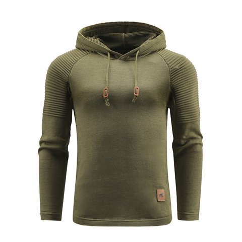 Suéter con capucha de manga larga para hombre, sencillo, informal, ajustado, de punto, para otoño e invierno