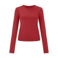 thumbnail image 4 of Womens Athletic Tops Valentines Day Shirts for Women Shirt Women Cold Gear Girls Shirts Long Sleeve Solid T Shirt Loose Athletic Tees Fashion Womens T Loose Tops Summer Solid Tee Red XL, 4 of 4