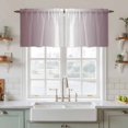 thumbnail image 2 of Dark Purple Ombre Tier Curtains, Modern Gradient Abstract Art Light Filtering Kitchen Curtains, 2Pcs Rod Pocket Half Window Treatments Panels for Sink Cafe Cabinet Camper 27.5x36 Inches, 2 of 9