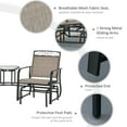 thumbnail image 4 of Outsunny Outdoor Glider Chairs with Coffee Table, Patio 2-Seat Rocking Chair Swing with Breathable Sling for Backyard, Garden and Porch, Brown, 4 of 9