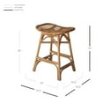thumbnail image 3 of New Pacific Direct Damara 24" Rattan Saddle Seat Counter Stool in Canary Brown, 3 of 9