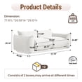 thumbnail image 2 of The Magic Home 2-Seater Floor Modular Chenille Sectional Sofa, Beige, 2 of 12