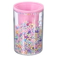 thumbnail image 1 of Soporte para lápices Uxcell, soporte de acrílico para cepillos de maquillaje, taza de almacenamiento, caddy de papelería, rosa, 1 of 6