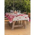 thumbnail image 2 of Outdoor Tablecloth with Umbrella Hole and Zipper, Valentine's Day Rectangle Table Cloth 54x80 Inch Waterproof Tablecloth, Pink Gnomes Love Roses Romantic Beige Picnic Table Cover for Patio Camping, 2 of 7