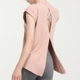 thumbnail image 2 of Camiseta deportiva para mujer Hollow Out Split Back O Neck Short, 2 of 8