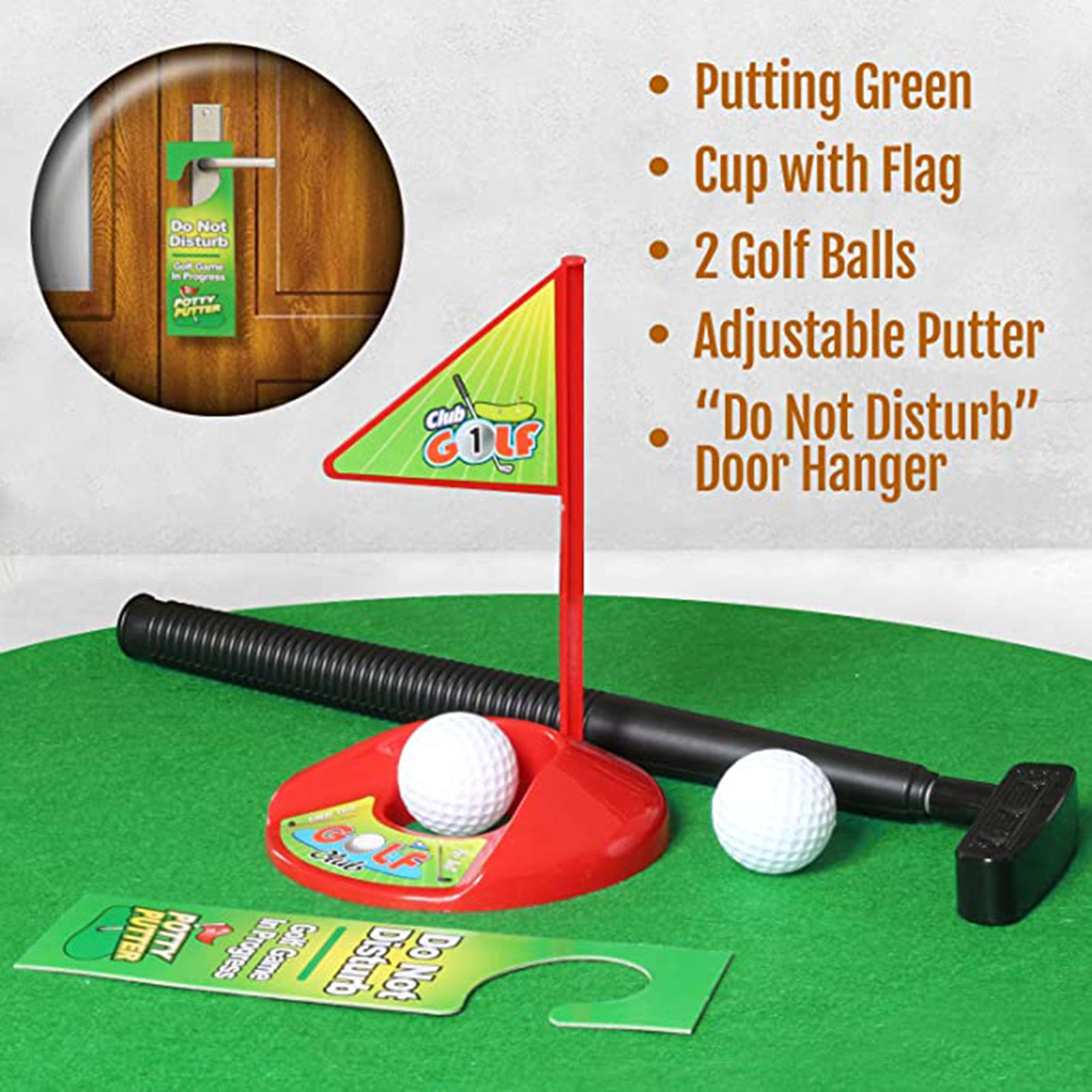 lzndeal Toilet Golf Ball Toy Set Anti-Slip Lawn Mat with Simulative Golf Set Child - image 2 of 6