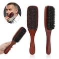 thumbnail image 2 of Natural Boar Bristle Beard Brush Men Facial Hair Cleaning Brush Professional Hairbrush Shaving Tools Beard Mustache Brushes No.6, 2 of 6