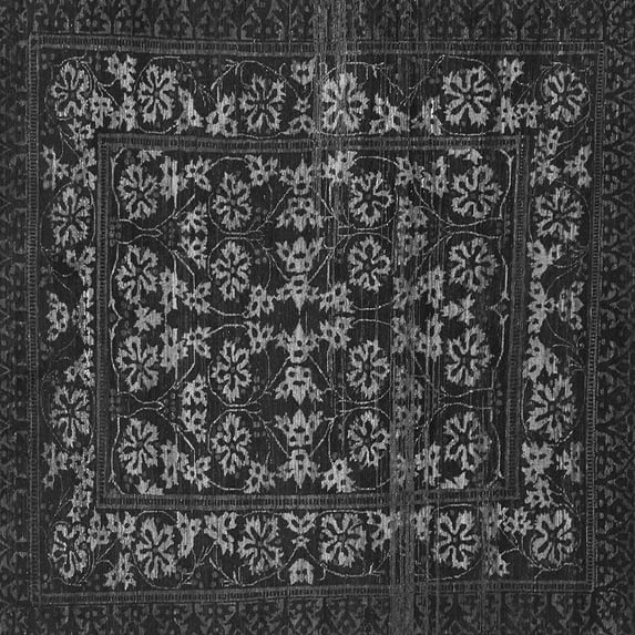 Ahgly Company Indoor Square Abstract Gray Modern Area Rugs, 4' Square