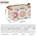 thumbnail image 7 of Yayeee Foldable Storage Basket for Shelves with Handles Waterproof Cloth Bins, Pink Donut, 7 of 7