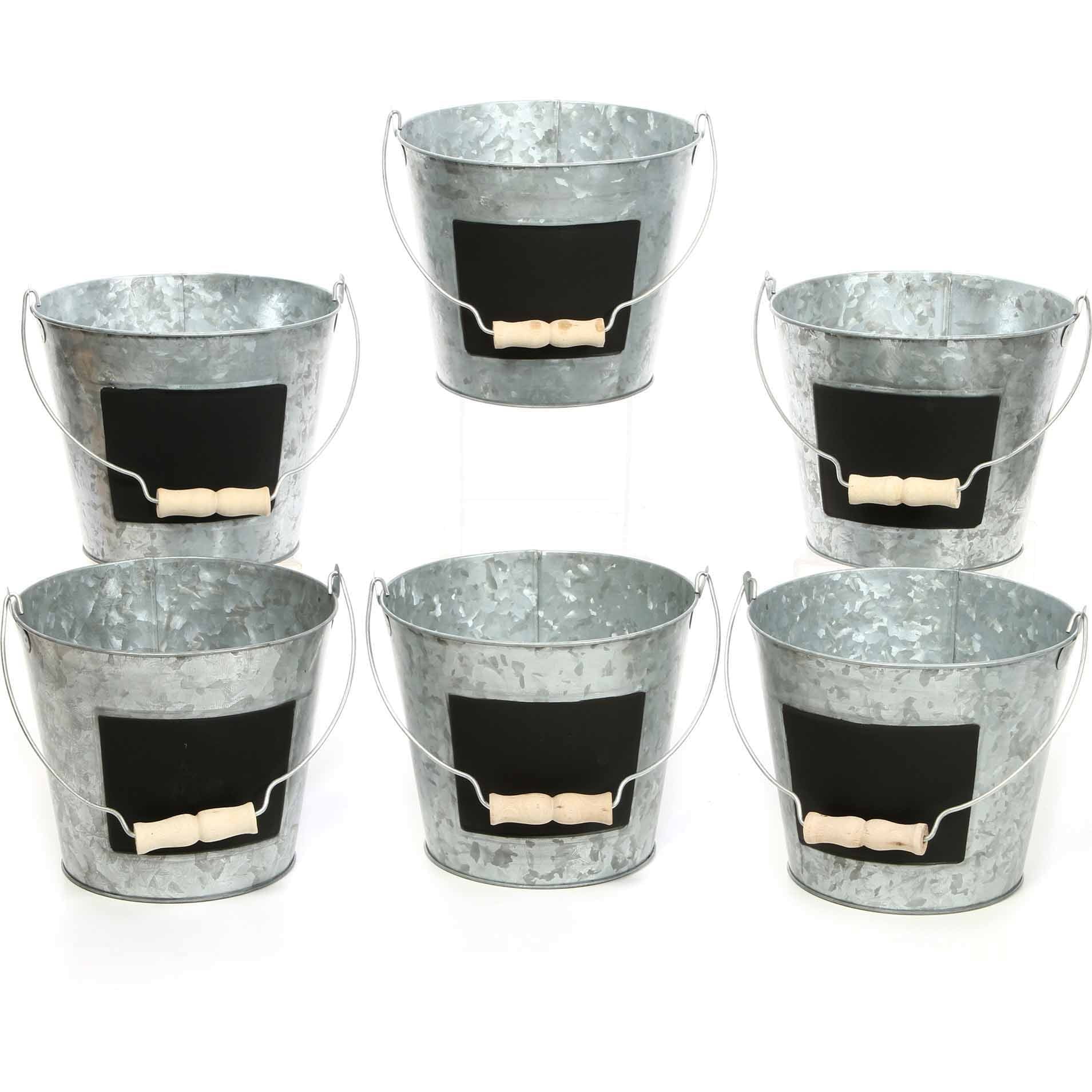 Set Of 3 6 Or 12 Small Mini Buckets Party Wedding Favours Crafts Metal Pails 