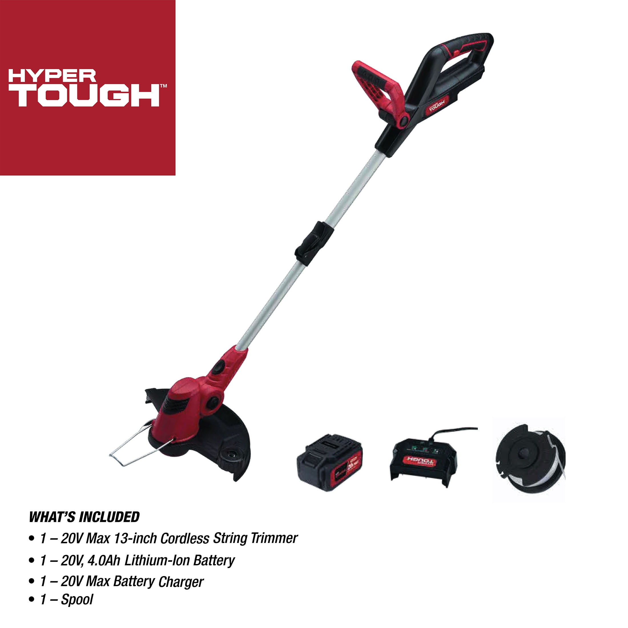 Hyper Tough 20V Max Cordless 13 inch Battery Powered String Trimmer HT22 401 03 05 Walmart