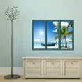 thumbnail image 3 of IDEA4WALL Wall Murals for Bedroom Fake Window Beach Blue Window Removable Wallpaper Peel and Stick Wall Stickers - 24x32 inches, 3 of 4