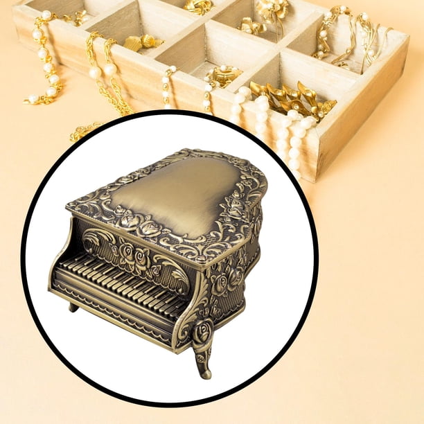 Caja de joyería de Metal, caja de almacenamiento de joyería, caja organizadora de baratijas de bronce para hombres y mujeres, caja de recuerdos, caja 13x10x67 cm