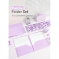 thumbnail image 5 of MetalM Plastic Folders with Pockets, 6 Pack Purple Folders for School, Unique 1/3 Cut Tabs with Colorful Labels, Letter Size, 5 of 12