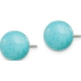 thumbnail image 2 of Sterling Silver 10-10.5mm Button Turquoise Post Earrings Made In China qe6399, 2 of 5