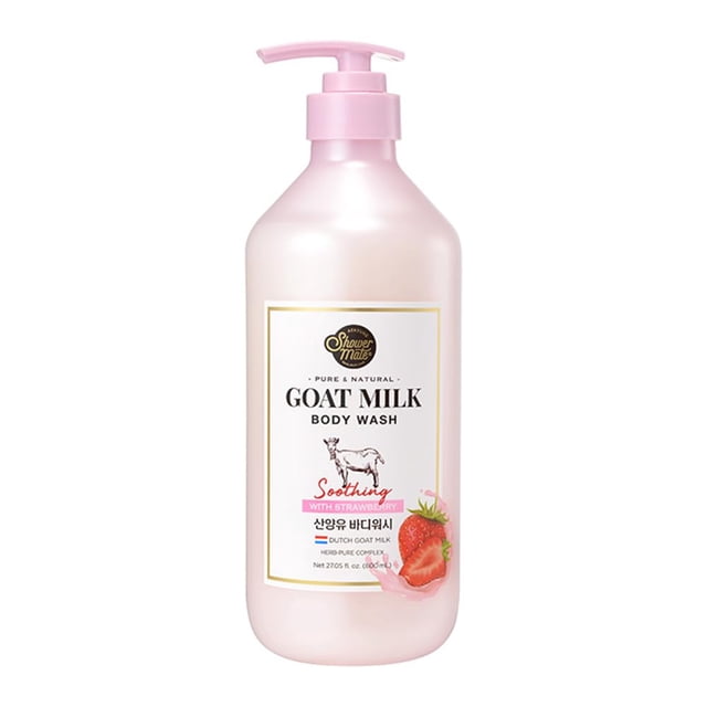Gel de baño SHOWERMATE con leche de cabra y fresa, 800 ml (1 paquete)