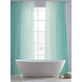 thumbnail image 5 of Turquoise Ombre Sheer Curtains 108 Inch Length 2 Panels Set for Living Room/Bedroom, Modern Gradient Abstract Art Semi Curtain Sheers Drapes Rod Pocket Curtains Window Treatment Set 52''x108''x2, 5 of 7
