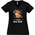 thumbnail image 3 of Inktastic Happy New Year Cute Ox Women's Plus Size V-Neck T-Shirt, 3 of 5