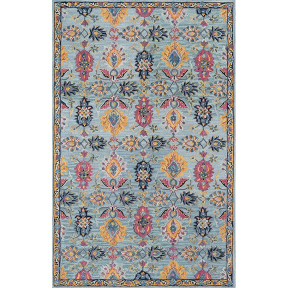 Momeni Ibiza Hand Tufted Wool Blue Area Rug 2' X 3'