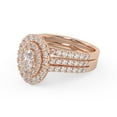thumbnail image 3 of AFFY Double Halo Bridal Set Ring for Women, IGI Certified 2 Carat (ctw) Oval Cut Lab Grown Diamond Half Eternity Engagement Wedding Ring In 14K Solid Rose Gold F-G, VS-SI Quality Ring Size-10, 3 of 6