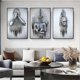 thumbnail image 1 of Art Modern Poster Set of 3 - 3D Metal Figure Statue Art Love Heart Kiss Pictures Wall Art Decoration - Without Frame - Wall Decoration Wall Living Roo, 1 of 5