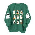 thumbnail image 2 of Meichang Casual Halloween Sweatshirts Women Oversized Crew Neck Sweatshirt Cute Ghost Print Sweatshirts Long Sleeve Sweatshirts Fall Pullover, 2 of 6