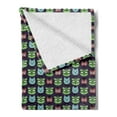 thumbnail image 2 of Geek Soft Flannel Fleece Throw Blanket, Various Cat Characters Wearing Geek Fashion Glasses and Hats Themed Graphic Print, Cozy Plush for Indoor and Outdoor Use, 50" x 70", Multicolor, by Ambesonne, 2 of 5