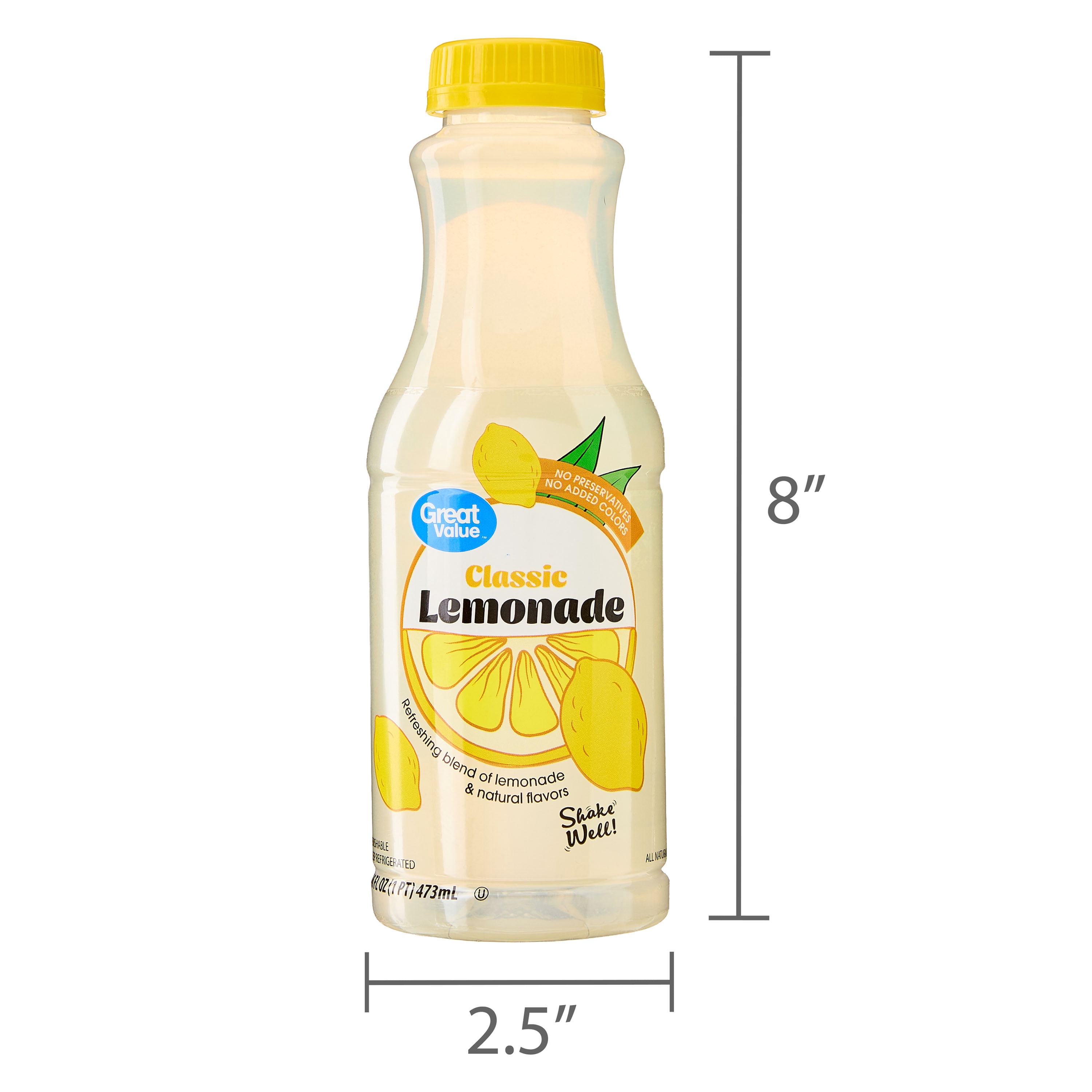 Great Value Classic Lemonade, 16 fl oz