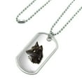 thumbnail image 2 of Wild Black Wolf Head Military Dog Tag Pendant Necklace with Chain, 2 of 5