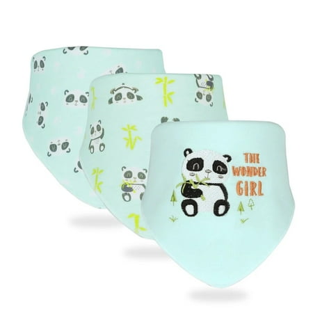 3PCS/LOT Baby Bibs Triangle Cotton Bibs Cartoon Print Saliva Towel Baby Boys Girls Feeding Apron Cotton Bandana Bibs Baby Stuff 1006 Panda