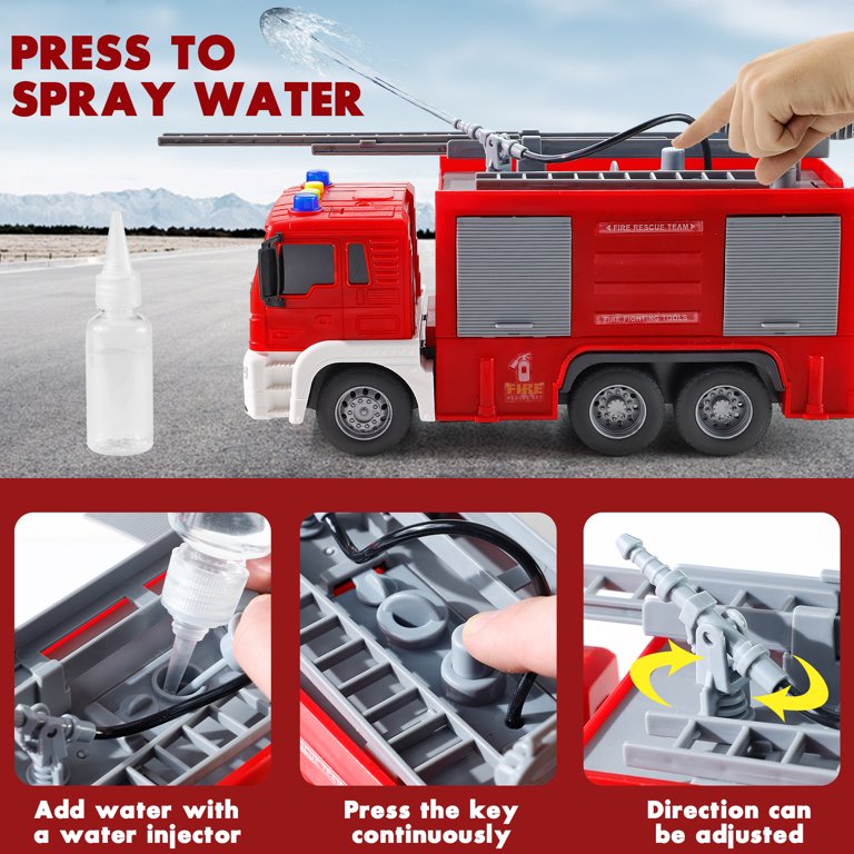 NETNEW Toddler Play Fire Truck Toy for Kids 3-6 Years, Friction