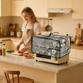 thumbnail image 3 of Renewold Toaster Oven Cover Dust-Proof Polyester Convection Oven Air Fryer Protector with Accessory Pockets and Handle Home Kitchen Decor, 22.5 x 18.5 x 13 Inches, Daisy Wood Grain, 3 of 7