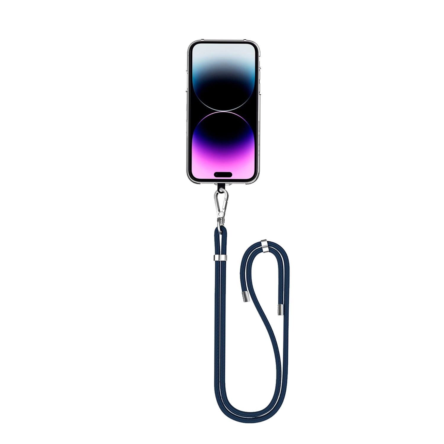 Smartphone Lanyard Strap with Built-In Card Holder - Blue