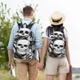 thumbnail image 6 of Balery Skull and palm leaves Vintage Canvas Backpack for Men and Women - Large Capacity, Durable Travel Laptop Bag for School, Work, Hiking, and Outdoor Activities, 6 of 7