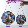 thumbnail image 5 of Happy New Year Maine Coon Family Cheer Winter Midnight Firework Stained Glass Suncatcher Cat Lover Kitten Owner Gifts Window Hanging Sign Decor - 02025, 5 of 5