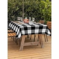 thumbnail image 3 of Outdoor Table Cloth with Umbrella Hole and Zipper, Black White Plaid Waterproof Rectangle Tablecloth 52"x70", Gradient Geometric Buffalo Checkered Washable Table Cover for Outside Party Patio Picnic, 3 of 8