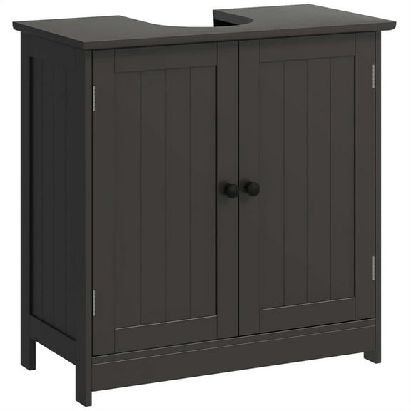 Demi Bonn 23" Bathroom Vanity with 2 Doors and Adjustable Shelf, Pedestal Sink 2-Door Cabinet, Under Sink Cabinet, Brown