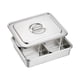thumbnail image 3 of Chafer de comida de cocina con tapa de acero inoxidable para fiestas, catering, buffet 4 compartimentos, 3 of 9