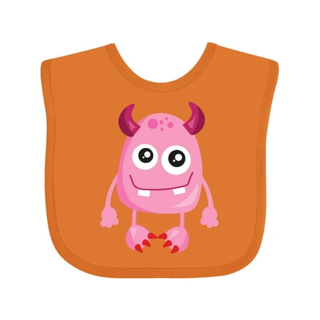 

Inktastic Cute Monster Pink Monster Funny Monster Horns Gift Baby Boy or Baby Girl Bib