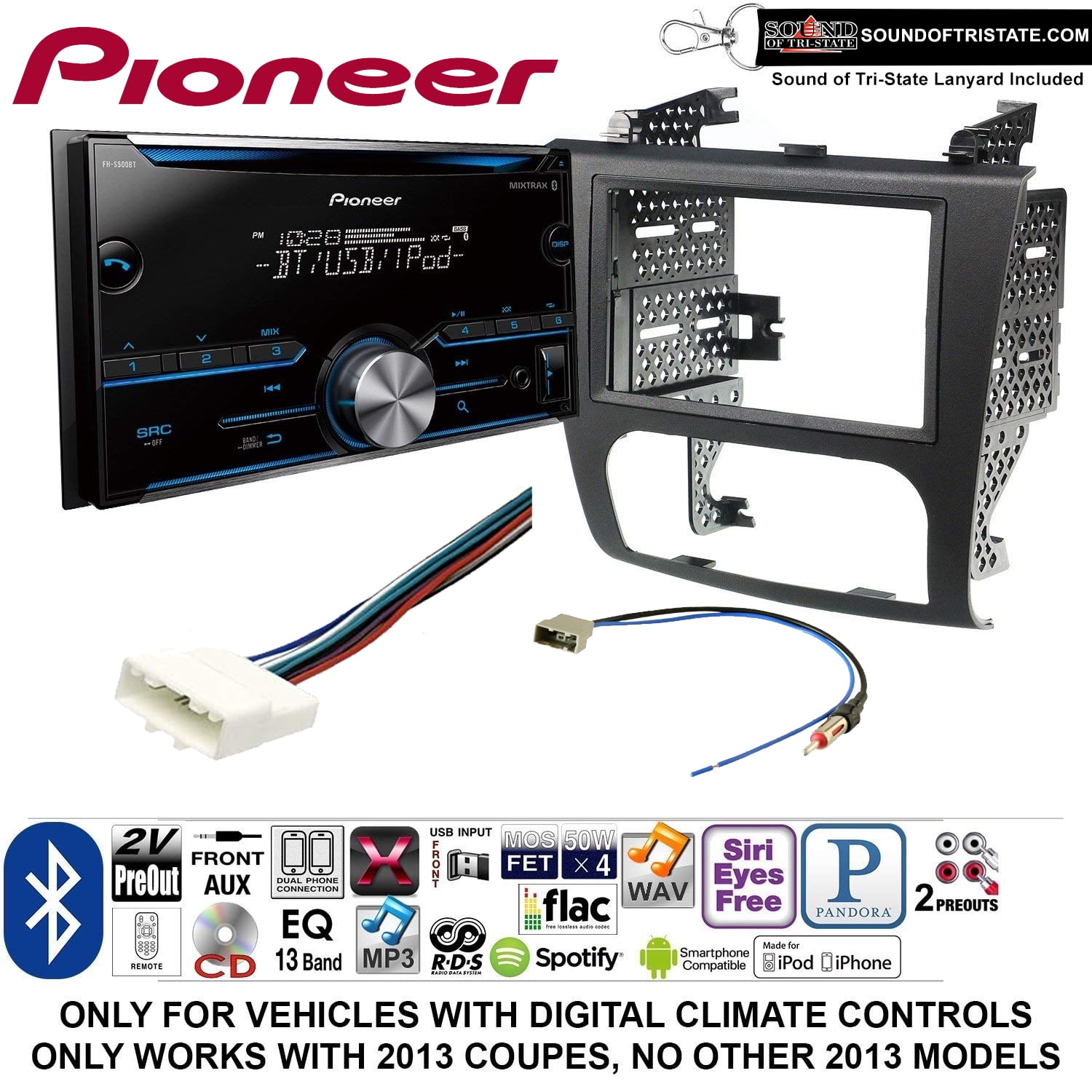 Pioneer FH-S500BT Double Din Radio 