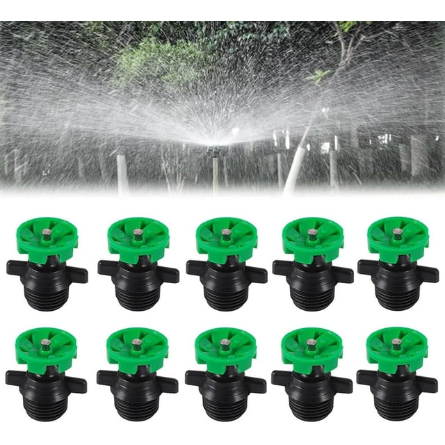10 cabezales de rociadores automáticos giratorios de 1/2 pulgada, microaspersores, aspersores de boquilla micro giratoria de 360 grados, cabezal de rociador de riego automático universal para césped,